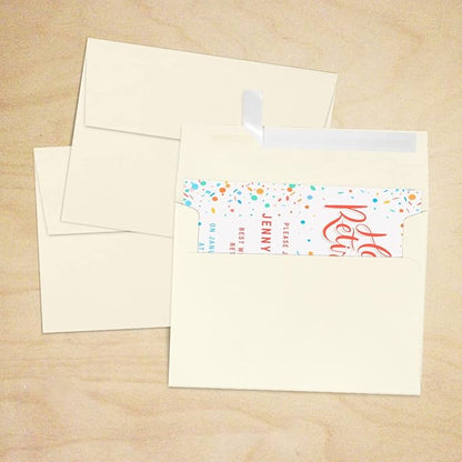 LUXPaper A7 Invitation Envelopes | Peel & Press | 5 1/4" x 7 1/4" | Natural | 80lb. Text | 30% Recycled | 500 Qty