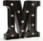 OYCBUZO Light Up Black Alphabet Marquee Letters Sign LED Marquee Number Lights Sign for Night Light Home Bar Christmas Party Lamp Wedding Birthday Decoration M