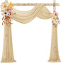VOK Wedding Arch Draping Fabric Chiffon Fabric, 29in x 18Ft Sheer Chiffon Outdoor Curtain for Wedding Ceremony Birthday Party Decoration (Light Yellow,1 Panel)