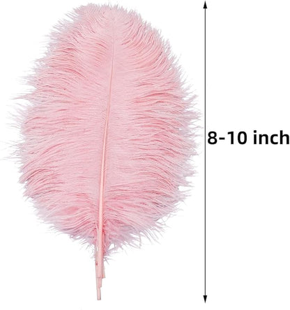 Ballinger Lotus Pink Ostrich Feathers - 24Pcs 8-10inch Feathers for Crafts,Party Centerpieces,Wedding and Home Decor