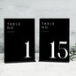 JINMURY Wedding Black Table Numbers 1-15 with Stands, 5"x7" Black Acrylic Table Numbers with White Font for Wedding Party Reception (1-15, 5"x7")