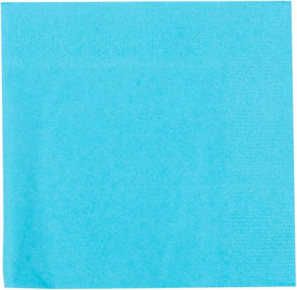 JAM PAPER Small Beverage Napkins - 5 x 5 - Sea Blue/Electric Blue - 50/Pack