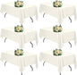 Ivory 6 Pack Polyester Table Cloth 60 x 126 Inch, Rectangle Tablecloths for 6 Foot Tables Washable Table Cloth for Party Wedding