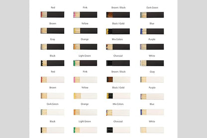 Chandler Studio 10 Boxes - Wooden Matchsticks in a Blank Matchbox with White/Black Matchboxes Colorful Tips (3" Matchboxes, 10 Boxes)