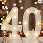 Decorative Led Light Up Numbers, 40th Birthday Decorations, Warm White Led Numbers Lights, Lighted Marquee Number Sign for Sweet 40th Party Decor