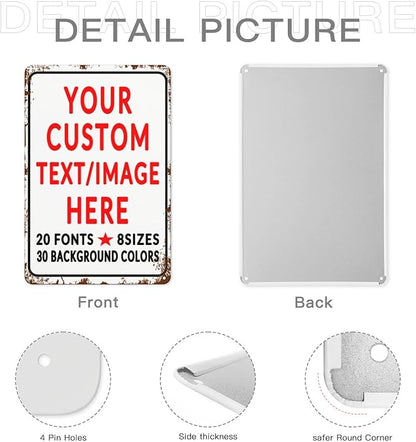 Custom Sign Personalized Custom Metal Sign, Customize For Office, Business, Workplace, Office, Home, Delivery Signs 8x12