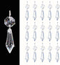 Premium Clear Crystal Glass Drops 2.4" - Multi-Purpose Hanging Prisms for Holiday Party/Home/Window Decoration/Chandelier Replacement Parts (16)
