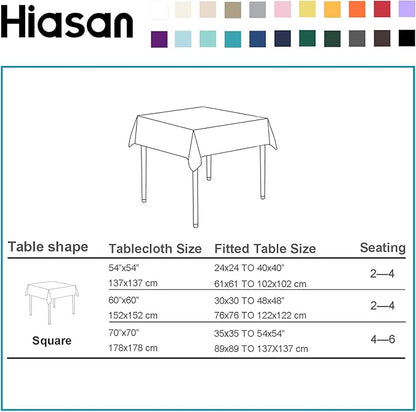 Hiasan Yellow Tablecloth for Square Tables - Waterproof and Spillproof Washable Fabric Table Cloth for Dining Room Kitchen Party, 60 x 60 Inch
