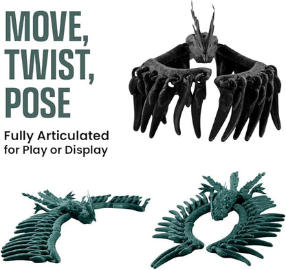TwistedForge Articulated Forest Phoenix Figurines – 2‑Pack Mythical Creatures Made in USA from Recycled PETG – Poseable Collectible Fantasy Bird Models & Fidget Display Toys for Enthusiasts
