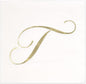 Gift Boutique 100 Gold Monogram Cocktail Napkins Letter T Disposable Paper Pack Elegant Metallic Golden Foil Hand Napkin for Powder Room Wedding Holiday Birthday Party Baby Shower Decorative Towels