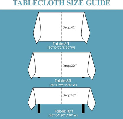 VidaFete Tablecloth 90 * 156inch Rectangle Table Cloth Polyester, Stain Wrinkle Resistant Polyester Dining Table Cover for Kitchen Dinning Party Wedding Rectangular Tabletop Buffet Decoration(White)