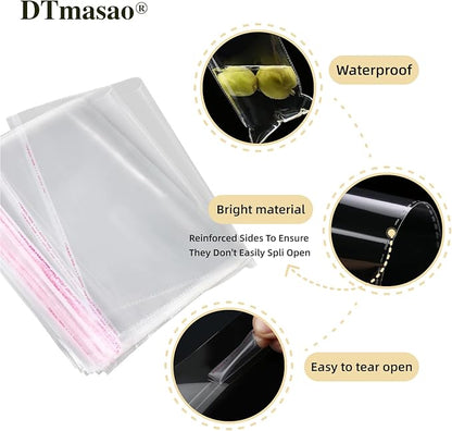 2x3 Inches 200PCS Self Sealing Cellophane Bags Self Adhesive Clear Resealable Cellophane Bags 2"x3"