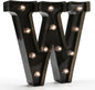 Light Up Black Alphabet Marquee Letters Sign LED Marquee Number Lights Sign for Night Light Home Bar Christmas Lamp Birthday Party Wedding Decoration W