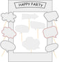 18pcs Blank Photo Booth Props Black Chalkboard Photo Booth Props Frame with Bubble DIY Photo Props for Birthday Wedding Party Supplies（White）