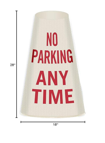SmartSign “No Parking Any Time” Bright Reflective Cone Message Sleeve, [Cone Not Included]