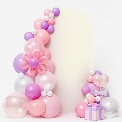 LEBENGURU Upgraded 6FT Wedding Arch Cover, Beige Spandex Fitted Arch Backdrop Cover, Round Top Chiara Stand Covers for Birthday Party Baby Shower Banquet Balloon Décor