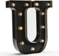 OYCBUZO Light Up Black Alphabet Marquee Letters Sign LED Marquee Number Lights Sign for Night Light Home Bar Christmas Lamp Birthday Party Wedding Decoration U