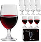 13 OZ Red&White Wine Glasses,Clear Water Goblets Set of 12,Multi-purpose Water Goblet Glasses Dessert Port Short Stemmed Drinking Glass for Party,Wedding,Home Bar