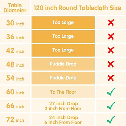 BRILLMAX 6 Pack Beige Round Tablecloths 120 Inch - Circle Bulk Linen Polyester Fabric Washable Table Cloth Cover for Wedding Reception Banquet Birthday Party Buffet Restaurant