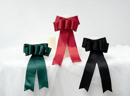 Black Satin Ribbon Double-Faced Wired Ribbons for Gift Wrapping Flower Bouquet Bows Wedding Invitation Christmas Decor Crafts 2-1/2 Inch 10 Yards