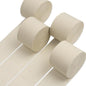 PartyWoo White Crepe Paper Streamers 4pcs 328ft Pack of Sand White Crepe Paper Streamers for Birthday Wedding Baby Shower Engagement Bachelorette Anniversary Graduation Retirement Party Decorations