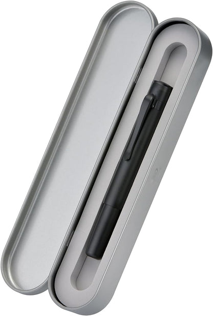 Hongdian M2 Black Forest Mini Fountain Pen, Long Blade Nib & Sleek Shape Aluminium Short Pocket Travel Pen (Matte Black)
