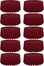 10 Pack Burgundy Round Tablecloths - 90 Inch, Polyester Table Cover, Stain and Wrinkle Resistant Washable Fabrics, Perfect for Wedding Banquet Parties