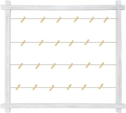 Collage Picture Frame,Photo Display Board,Hanging Pictures Frames with Clips for Graduation Birthday Party,Dorm Photo Card Wall Decor Hanger Holder,Upgraded,Easy To Assemble,Large(White）