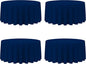 BRILLMAX 4 Pack Navy Blue Round Tablecloths 132 Inch - Circle Bulk Linen Polyester Fabric Washable Table Cloth Cover for Wedding Reception Banquet Birthday Party Buffet Restaurant
