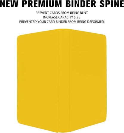 Premium 1000+ Pockets Card Binder,16 Pockets Trading Card Binder Ringless Side Loading Trading Card Album Folder for TCG -Yellow