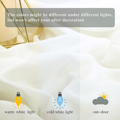 DUOBAO Ivory Sheer Chiffon Backdrop Curtains 108"" Long | 2 Panels | Perfect for Wedding Ceremonies, Beach Parties, Home Decor, and Events | Cream Drapes