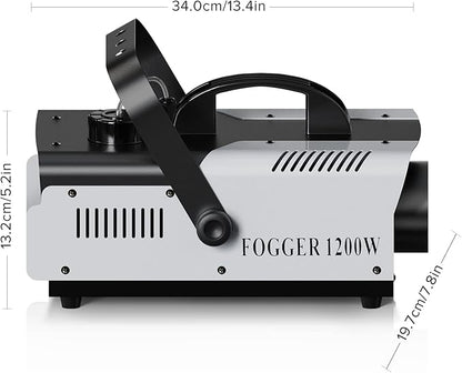 1200W RGB Fog Machine, 6 Colorful LED Lights for Smoke Machine Indoor/Outdoor Use, Perfect for Parties, Weddings, and Stage Effects 2PC
