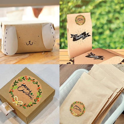100-1000pcs Custom Stickers Merry Christmas Stickers Personalized Labels Adhesive Xmas Decorative Envelope Seals Stickers for Cards Gift Boxes(VSquare-1)