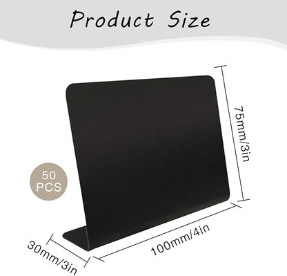 50 Pcs Mini Chalkboard Signs, 4"x3" Food Labels for Weddings Birthday Parties Message Board Signs Buffet Bakery and Retail