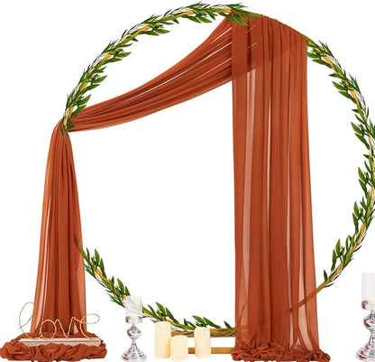 Socomi Terracotta Sheer Wedding Decor Fall Draping Fabric 29" x 20Ft 1 Panel Arch Outdoor Curtain Drapes Extra Long for Bridal Baby Shower Birthday Party Decor
