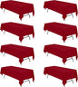 BRILLMAX 8 Pack Burgundy Tablecloths for 8 Foot Rectangle Tables 60 x 126 Inch - 8ft Rectangular Bulk Linen Polyester Fabric Washable Cloth Cover for Wedding Reception Banquet Birthday Party