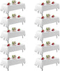 FINDYOU 10 Pack White Table Cloth Rectangle Table 60 x 102 Inch Tablecloths for 6 Foot Rectangle Tables. Stain and Winkle Resistant Polyester Washable White Tablecloths for Parties Wedding Dining
