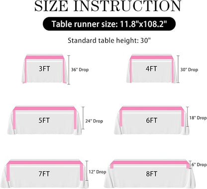 SHEJIZE 10 Pack Pink Satin Table Runner 12x108 Inches Long, Bright Silky Smooth Satin Table Runner Table Decor for Wedding Banquet Christmas Prom Event Birthday Party