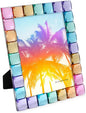 Isaac Jacobs Decorative Sparkling Jewel Picture Frame, Photo Display & Home Décor (5x7, Rainbow)