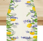 Floral Tulip Lavender Table Runner, Spring Watercolor Flower Plants Nature Butterfly Table Runner for Kitchen Dinner Living Room Home Party, 13x108 Inch
