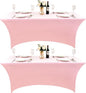 2-Pack 6ft Spandex Table Covers for Rectangle Standard Folding Tables - Wrinkle Resistant Stretch Tablecloths - Ultimate Fitted Table Protector for Parties, Trade Shows, Banquet