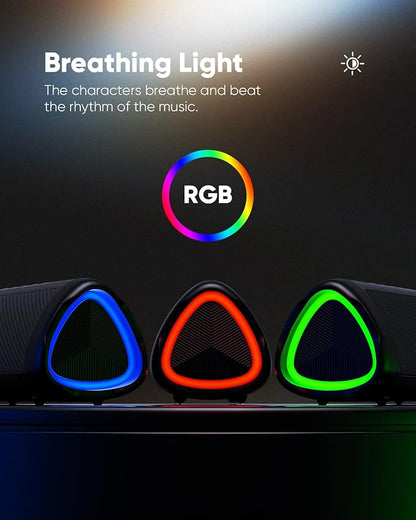 Bluetooth Speaker with HD Sound, Portable Wireless, IPX5 Waterproof, Up to 20H Playtime, TWS Pairing, BT5.3, for Home/Party/Outdoor/Beach, Stocking Stuffers, White Elephant Gifts for Adults (Black)