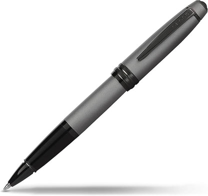 Cross Bailey Refillable Rollerball Pen Presented in a Premium Gift Box - Medium Point, Black Ink, Matte Gray