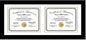 Creative Picture Frames 14X30Bk-W Black Horizontal Double Diploma Frame With 2 Opening White Mat, Holds 2-10X12-Inch Documents With Wall Hanger