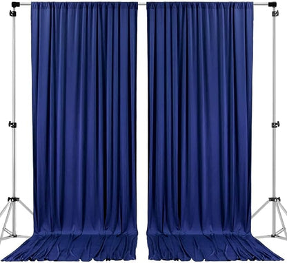 AK TRADING CO. 10 feet x 8 feet IFR Polyester Backdrop Drapes Curtains Panels with Rod Pockets - Wedding Ceremony Party Home Window Decorations - Navy Blue