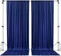 AK TRADING CO. 10 feet x 8 feet IFR Polyester Backdrop Drapes Curtains Panels with Rod Pockets - Wedding Ceremony Party Home Window Decorations - Navy Blue