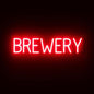 SpellBrite BREWERY Sign | Beer-Related Sign with Neon Look, Red LED Light Source | 29.1" x 6.3"