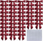 2.5" Hgzgch Burgundy Satin Ribbon Bow for Gift Wrapping, Premade Bows for Crafts, Cake, Party Favors, Handmade Bows with Double-Sided Tape, Self Adhesive Bows for Presents, Treats, Christmas - 50pcs