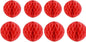 8pc Honeycomb Balls Party Decorations 8'' 10'' Tissue Paper Pom Poms Flower Balls Hanging Paper Honeycomb Balls for Party Baby Shower Birthday Wedding Nursery Wall Decor(8'' 10'' Red)