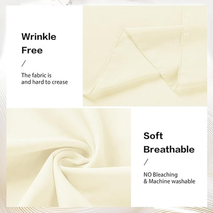 VOK Wedding Arch Draping Fabric Chiffon Curtains, 29in x 18Ft Sheer Chiffon Outdoor Curtain for Wedding Ceremony Birthday Party Decoration (Light Yellow,4 Panel)